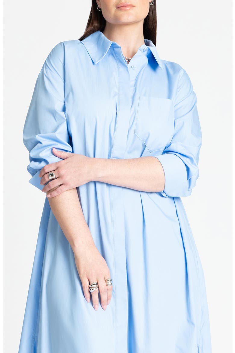 Long Sleeve Cotton Poplin Maxi Shirtdress, Alternate, color, OPEN AIR