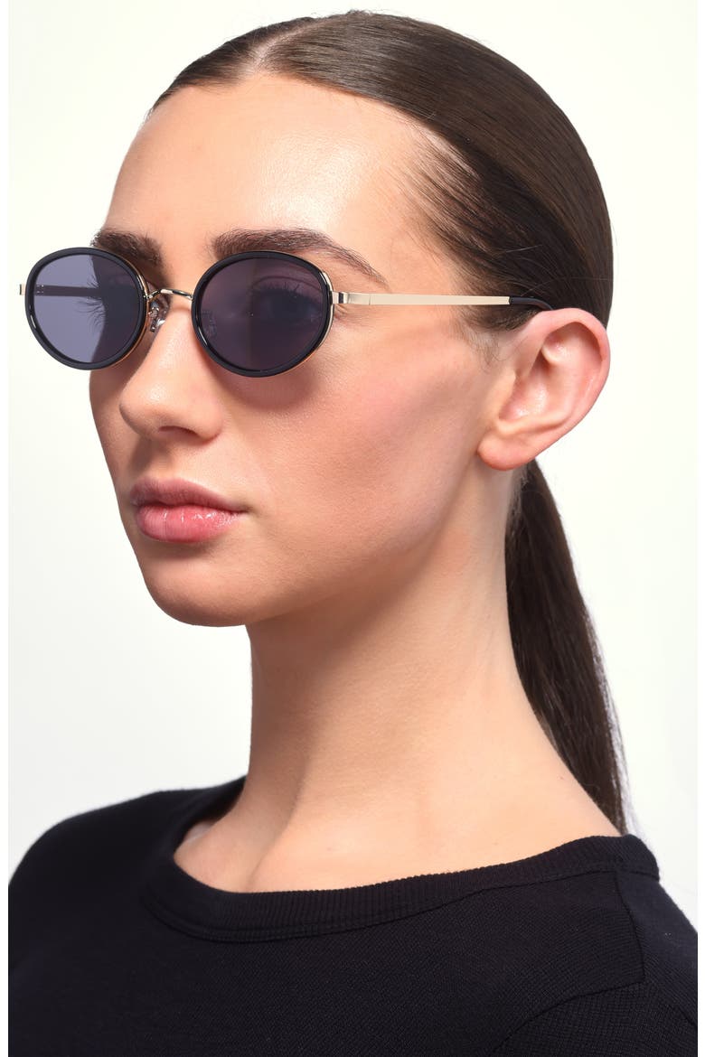 Oval Sunglasses, Alternate, color, GOLD- SMOKE