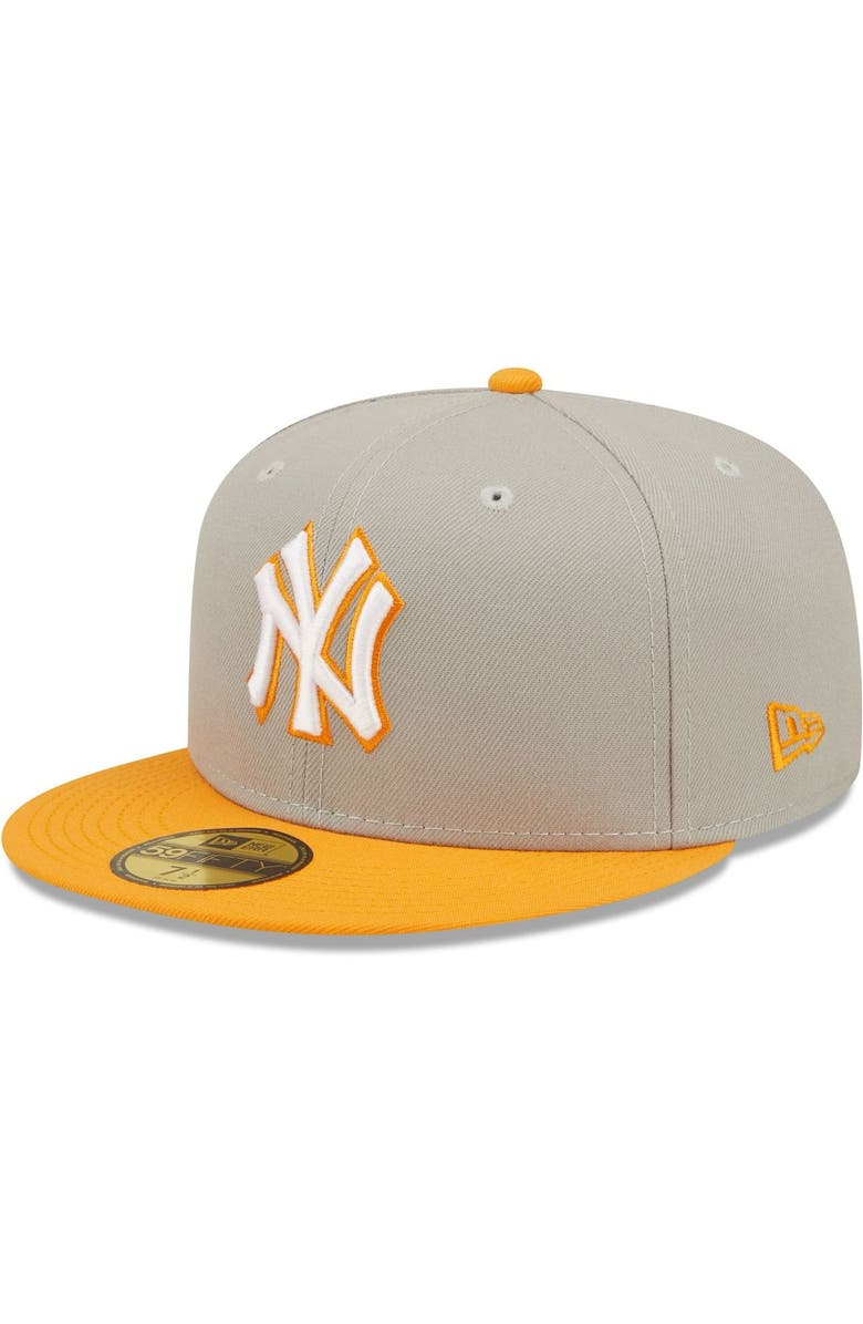 New Era Men's New Era Gray/Orange New York Yankees 2009 World Series Cooperstown Collection Undervisor 59FIFTY Fitted Hat, Alternate, color, 