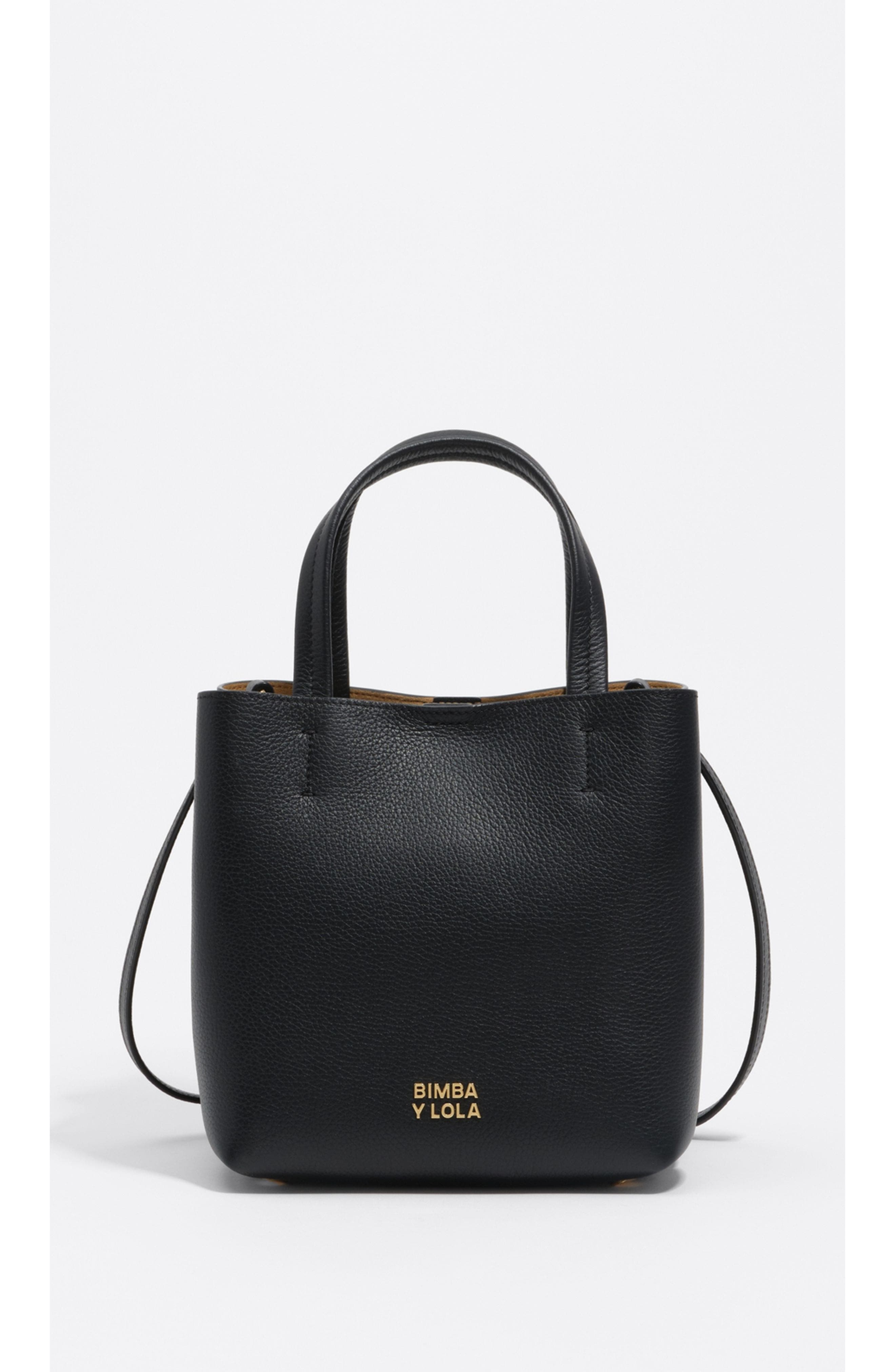 Bimba y Lola Mini Chihuahua Bag Leather, Main, color, Black