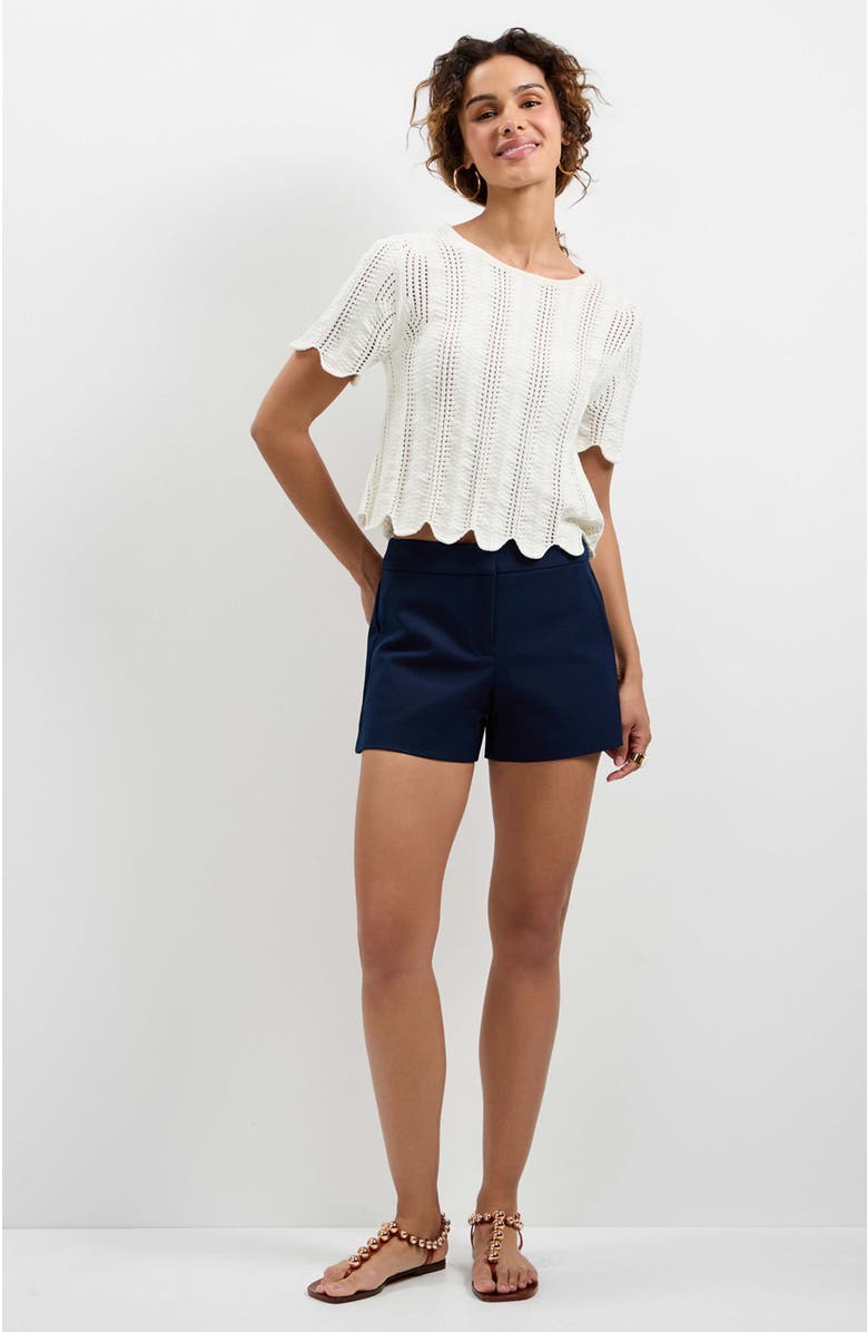 Trina Turk Playa Largo Wavy Knit Top, Alternate, color, Whitewash
