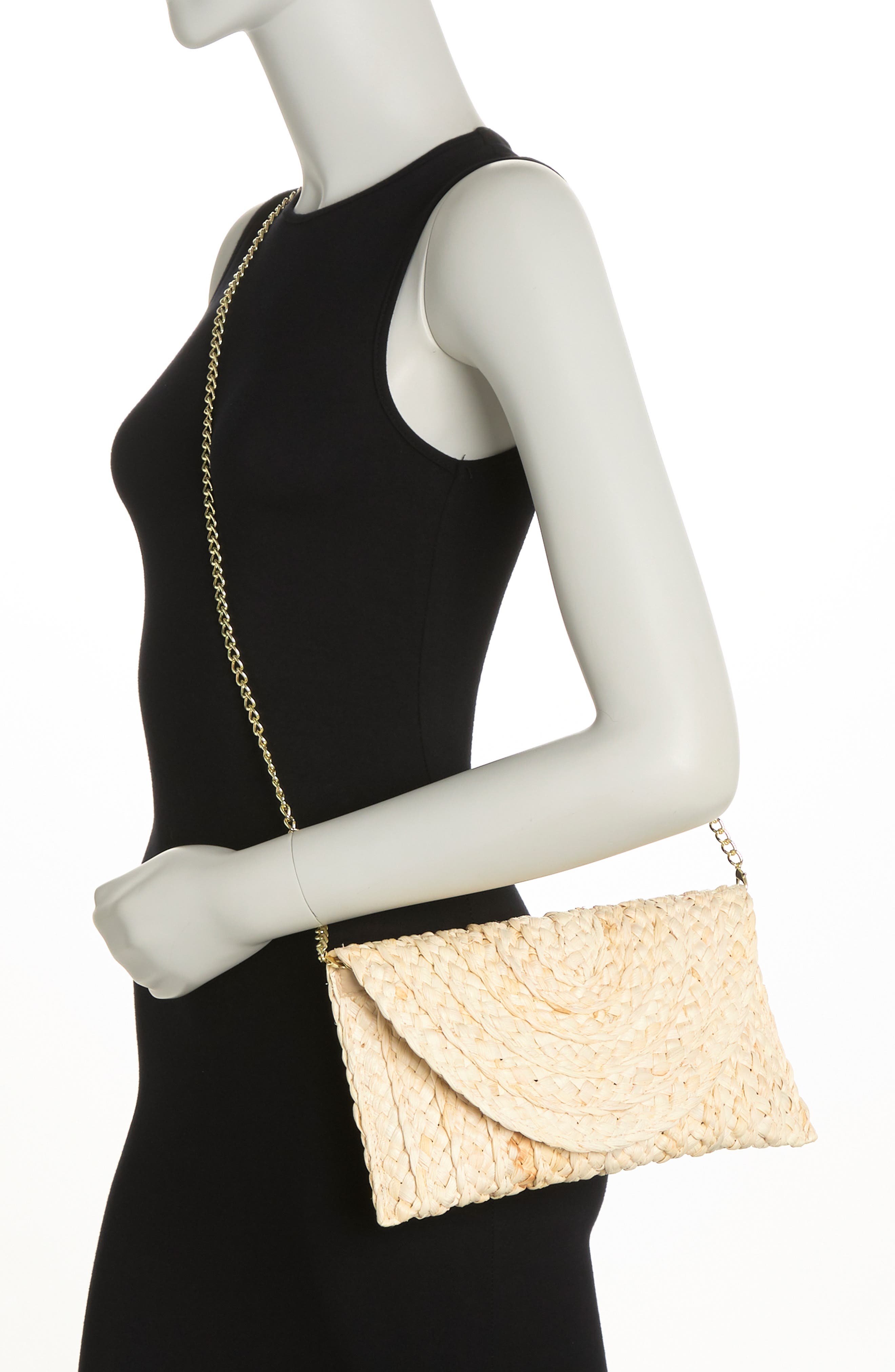 Collection XIIX Woven Straw Clutch, Alternate, color, Natural