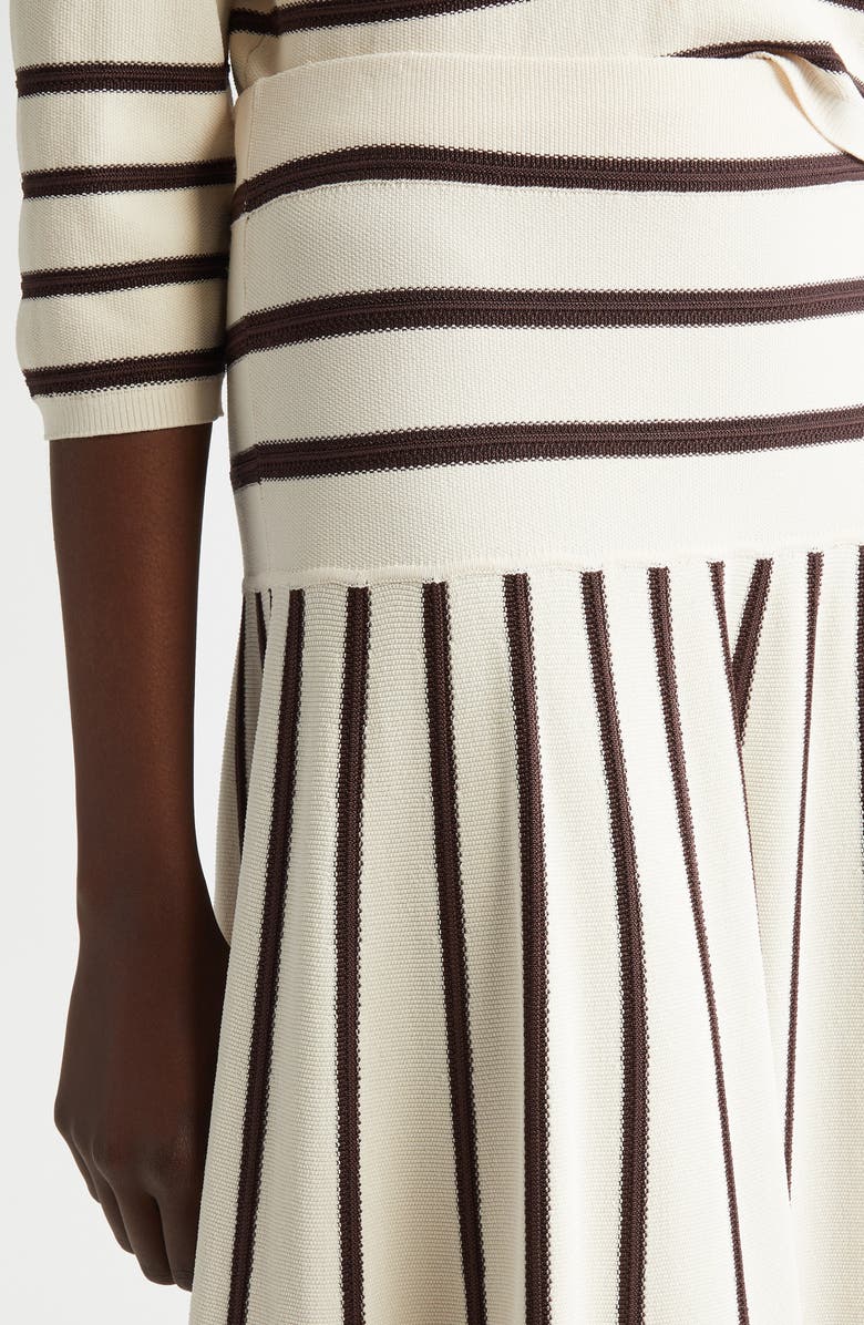 Zimmermann Stripe Midi Sweater Skirt, Alternate, color, Cream/ Chocolate