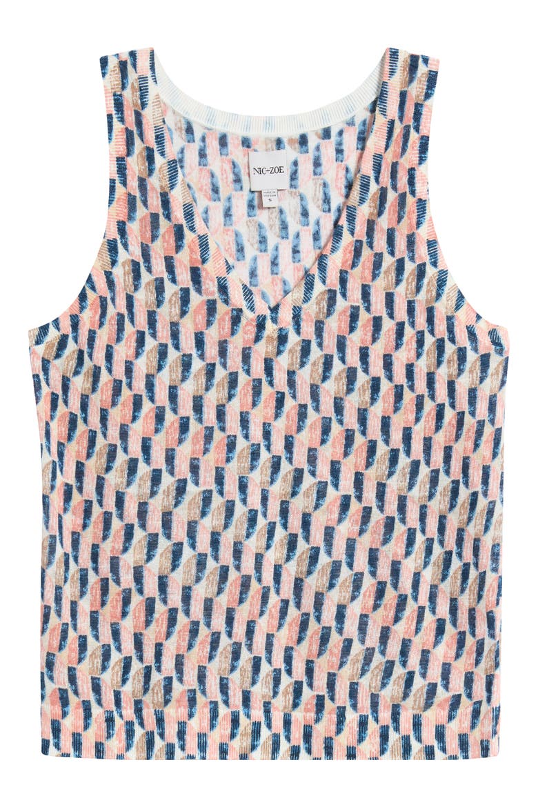 Print Ramie Blend Sweater Tank, Alternate, color, PINK MULTI
