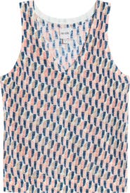NIC+ZOE Print Ramie Blend Sweater Tank
