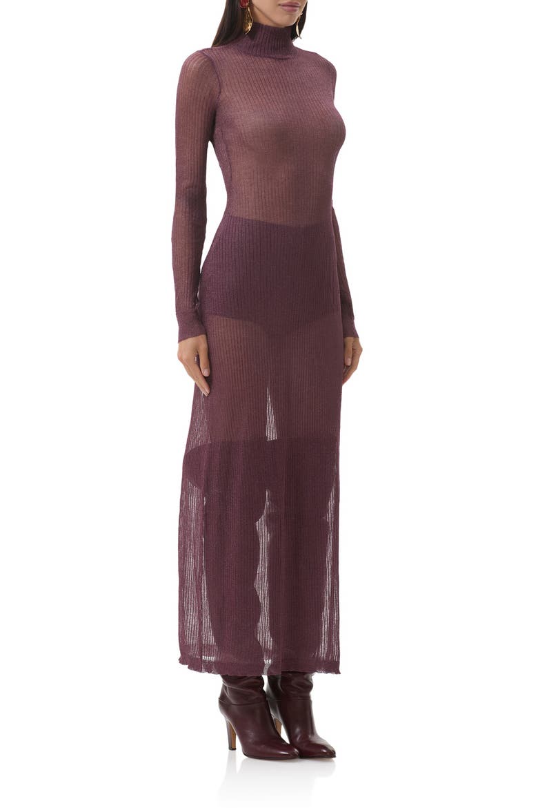 Vilas Long Sleeve Sweater Dress with Shorts, Alternate, color, FIG