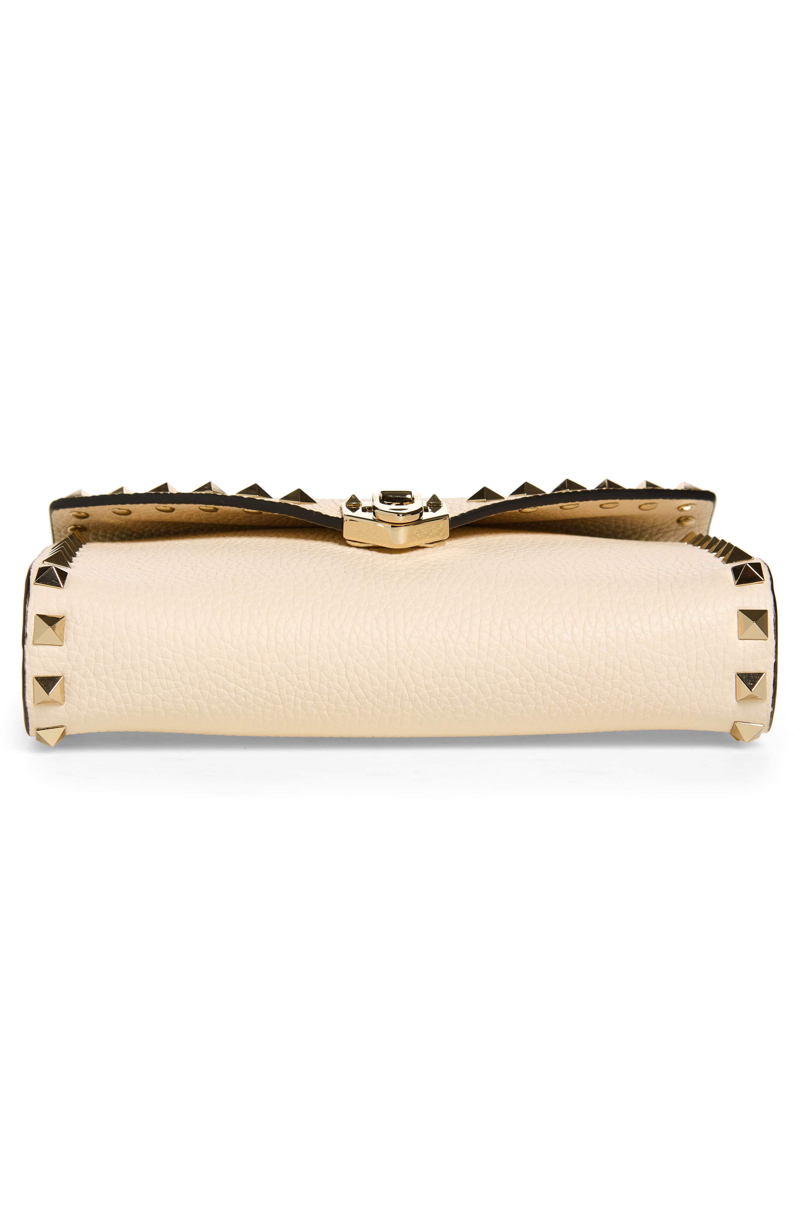 Valentino Garavani Mini Rockstud Leather Shoulder Bag, Alternate, color, Light Ivory