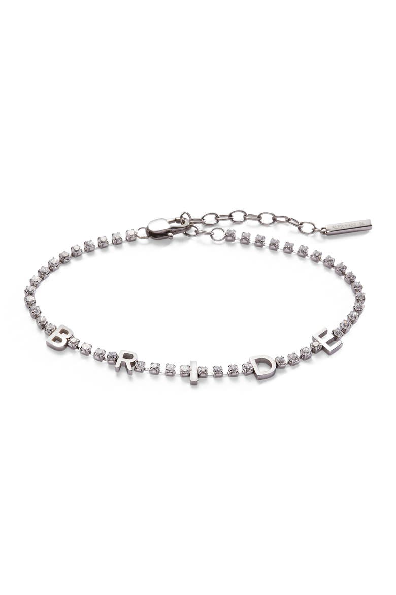 Bride Tennis Chain Bracelet, Main, color, Silver