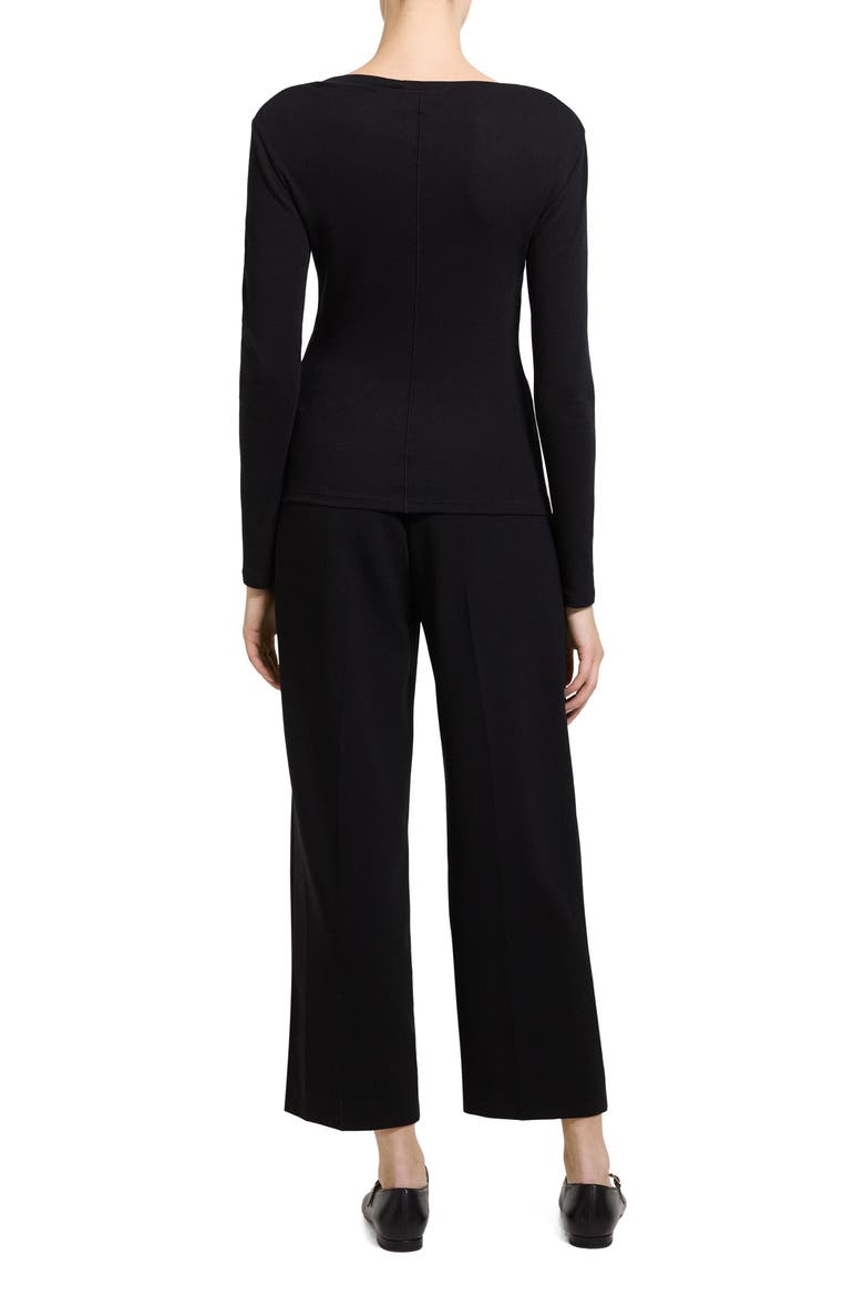 Pima Cotton & Modal Henley Sweater, Alternate, color, BLACK - 001