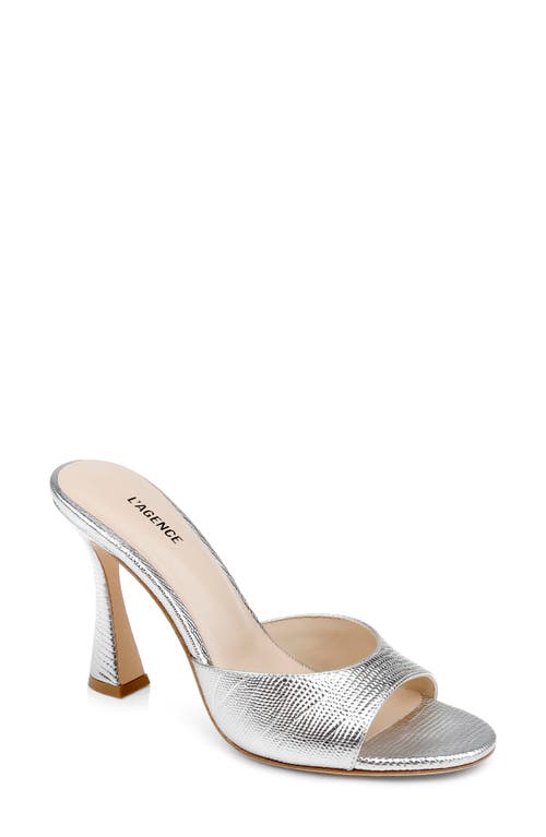 L'agence Avery Slide Sandal In Silver