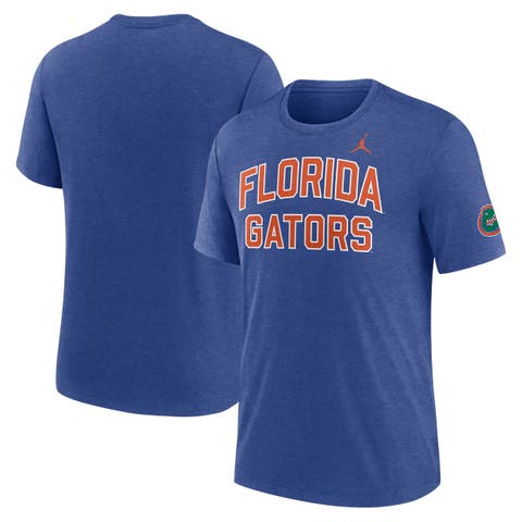 Men's Jordan Brand Heather Royal Florida Gators Campus Collegiate Block Tri-Blend T-Shirt