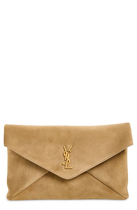 Large Cassandre Suede Envelope Clutch