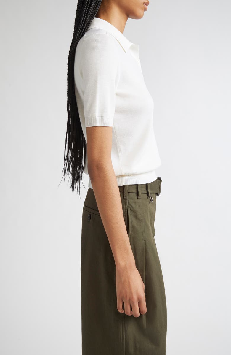 Burberry Wool Polo, Alternate, color, Chalk