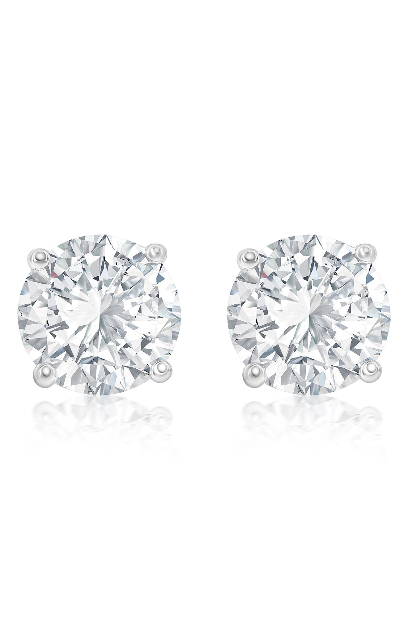 SUZY LEVIAN 8mm Round Cubic Zirconia Stud Earrings