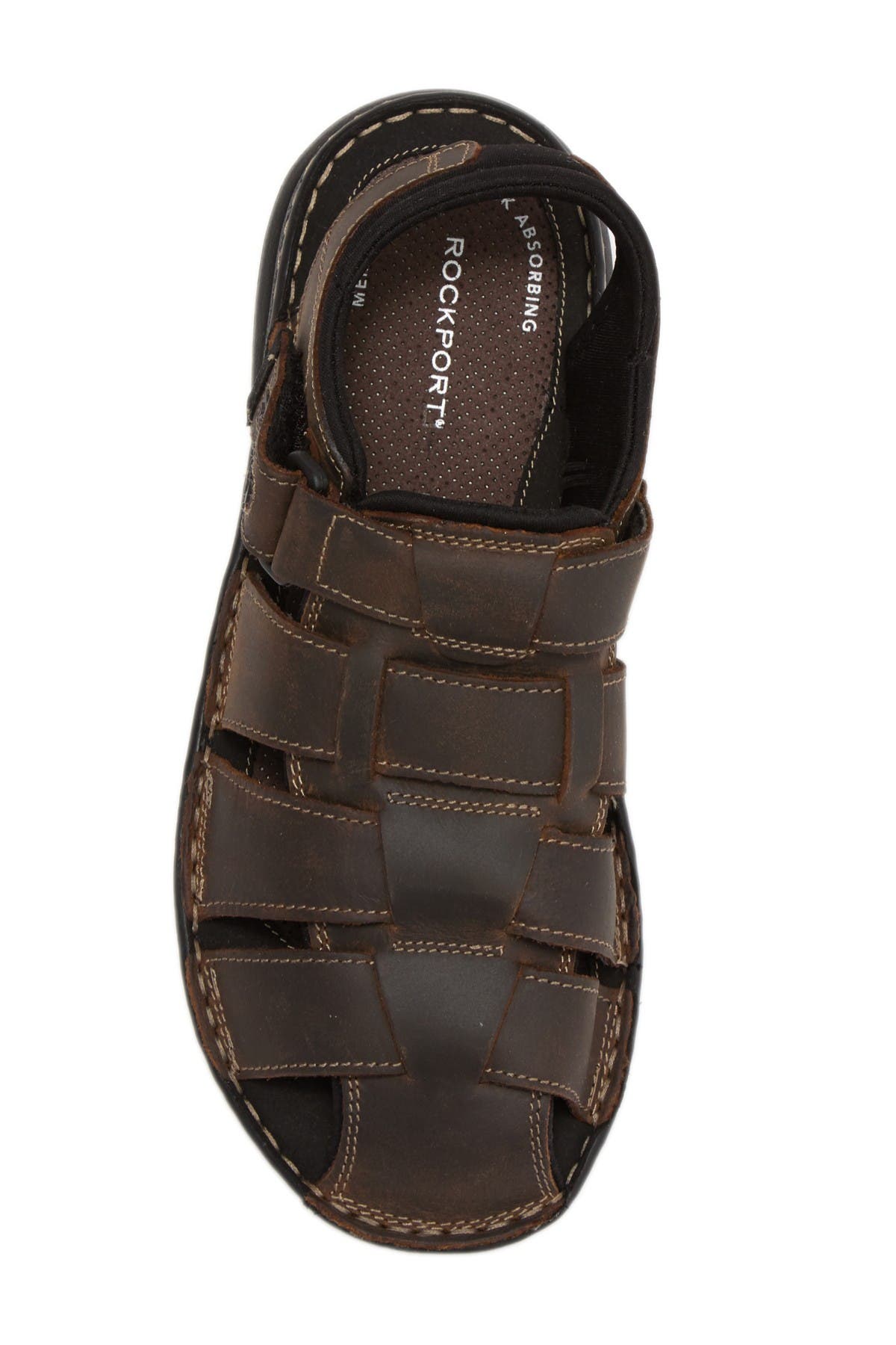 Rockport Darwyn Fisherman Leather Sandal, Alternate, color, Brown