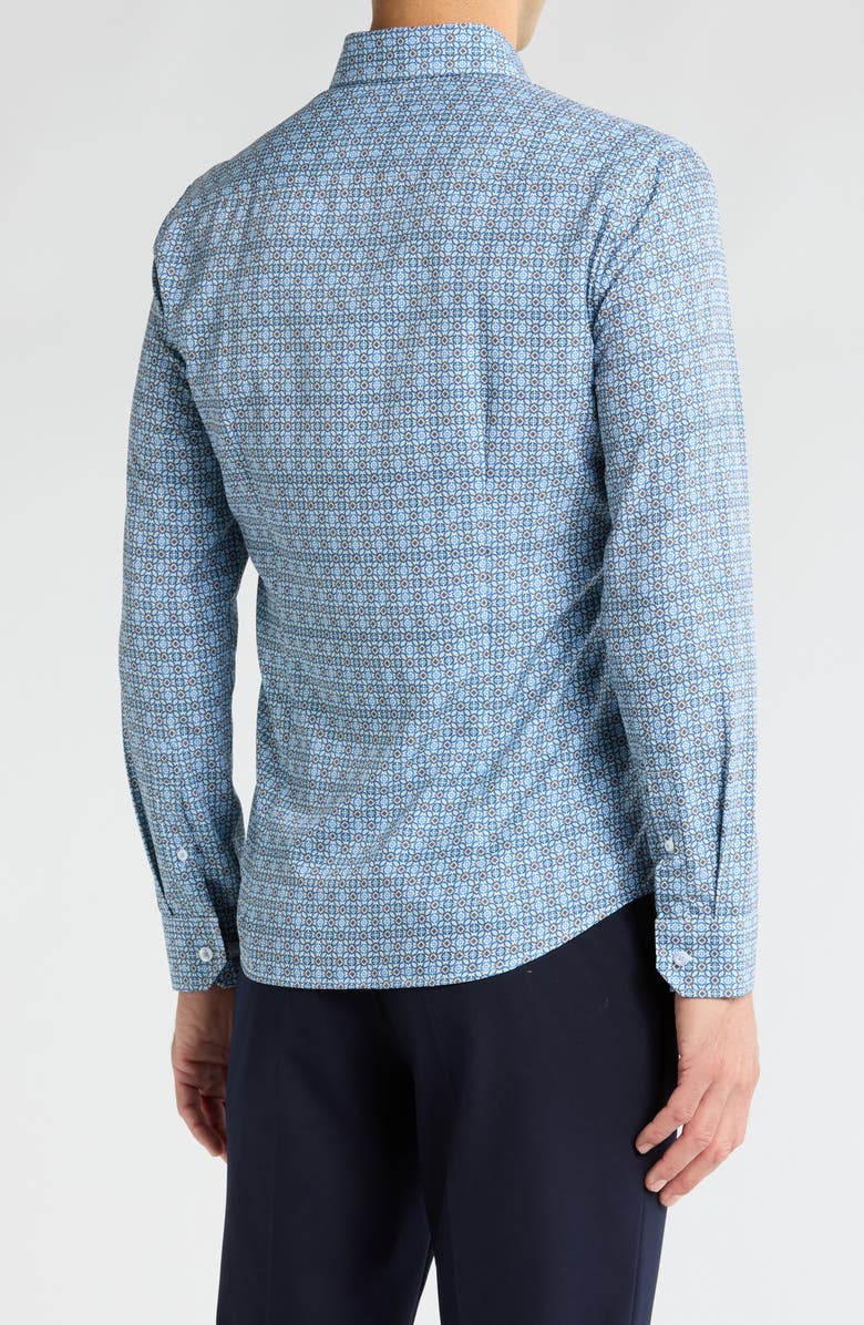 SOUL OF LONDON Geometric Print Button-Up Shirt, Alternate, color, 