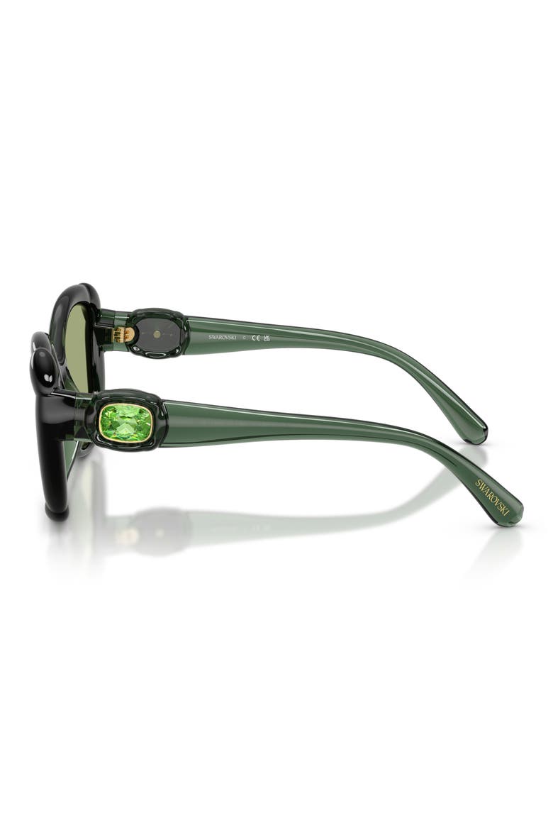 53mm Butterfly Sunglasses, Alternate, color, TRANSPARENT GREEN / GREEN