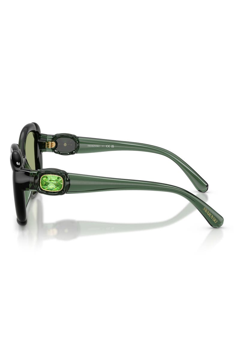 Swarovski 53mm Butterfly Sunglasses, Alternate, color, Transparent Green / Green
