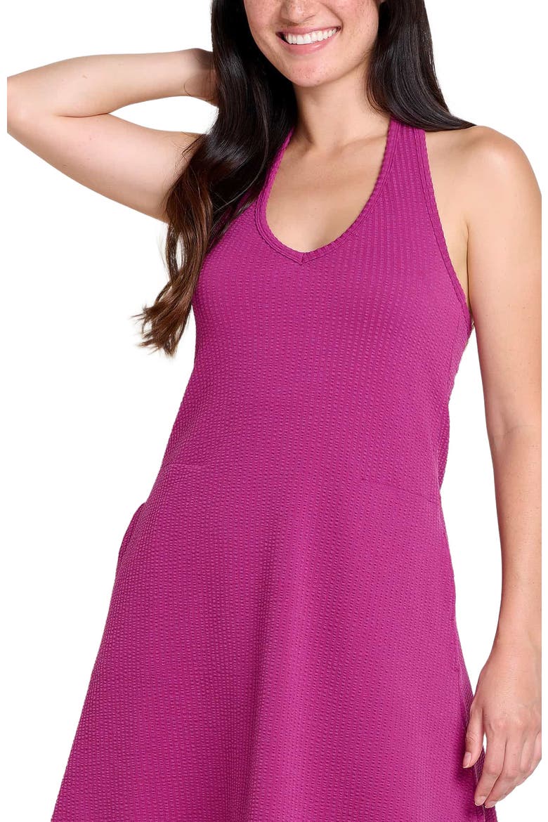 Plumeria Halter Sleeveless Dress, Alternate, color, Boysenberry Texture