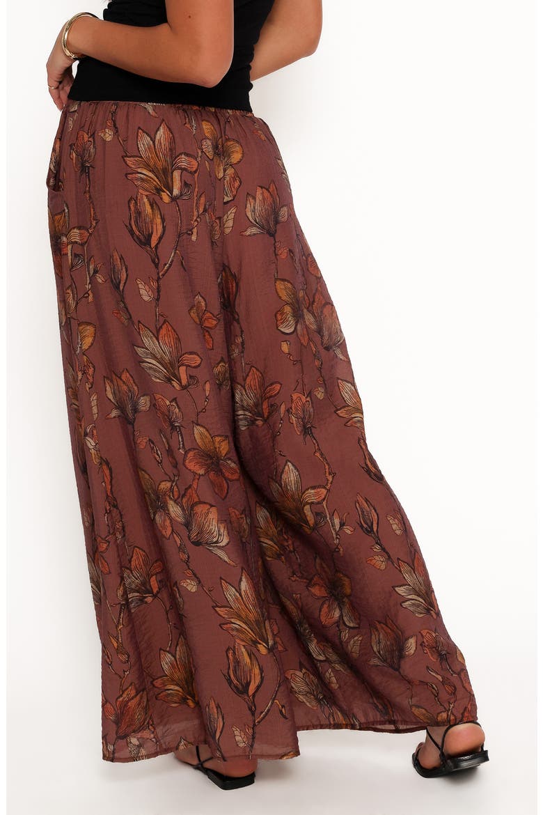 Larson Floral Print Wide Leg Pants, Alternate, color, BROWN FLORAL