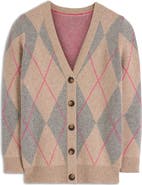Boden Quinn Argyle Plaid Boyfriend Cardigan