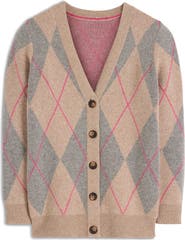 Boden Quinn Argyle Plaid Boyfriend Cardigan