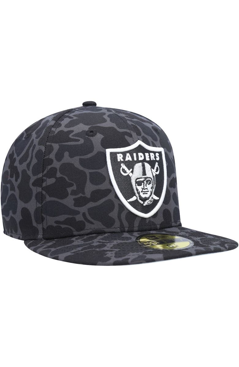 New Era Men's New Era Black Las Vegas Raiders Amoeba Camo 59FIFTY Fitted Hat, Alternate, color, 