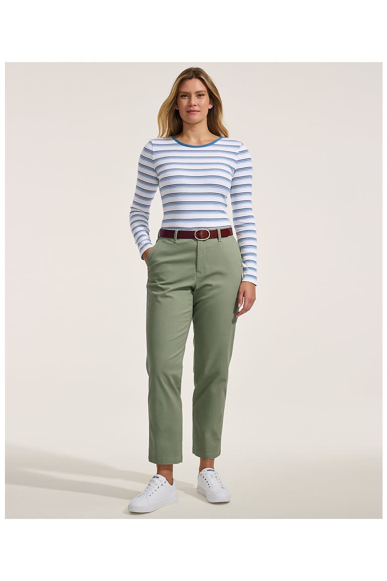 Mid Rise Classic Straight Leg Chino Ankle Pants, Alternate, color, Sage