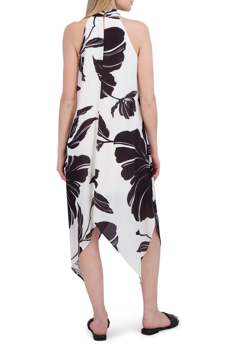 Laundry by Shelli Segal Handkerchief Halter Dress, Alternate, color, White/ Black