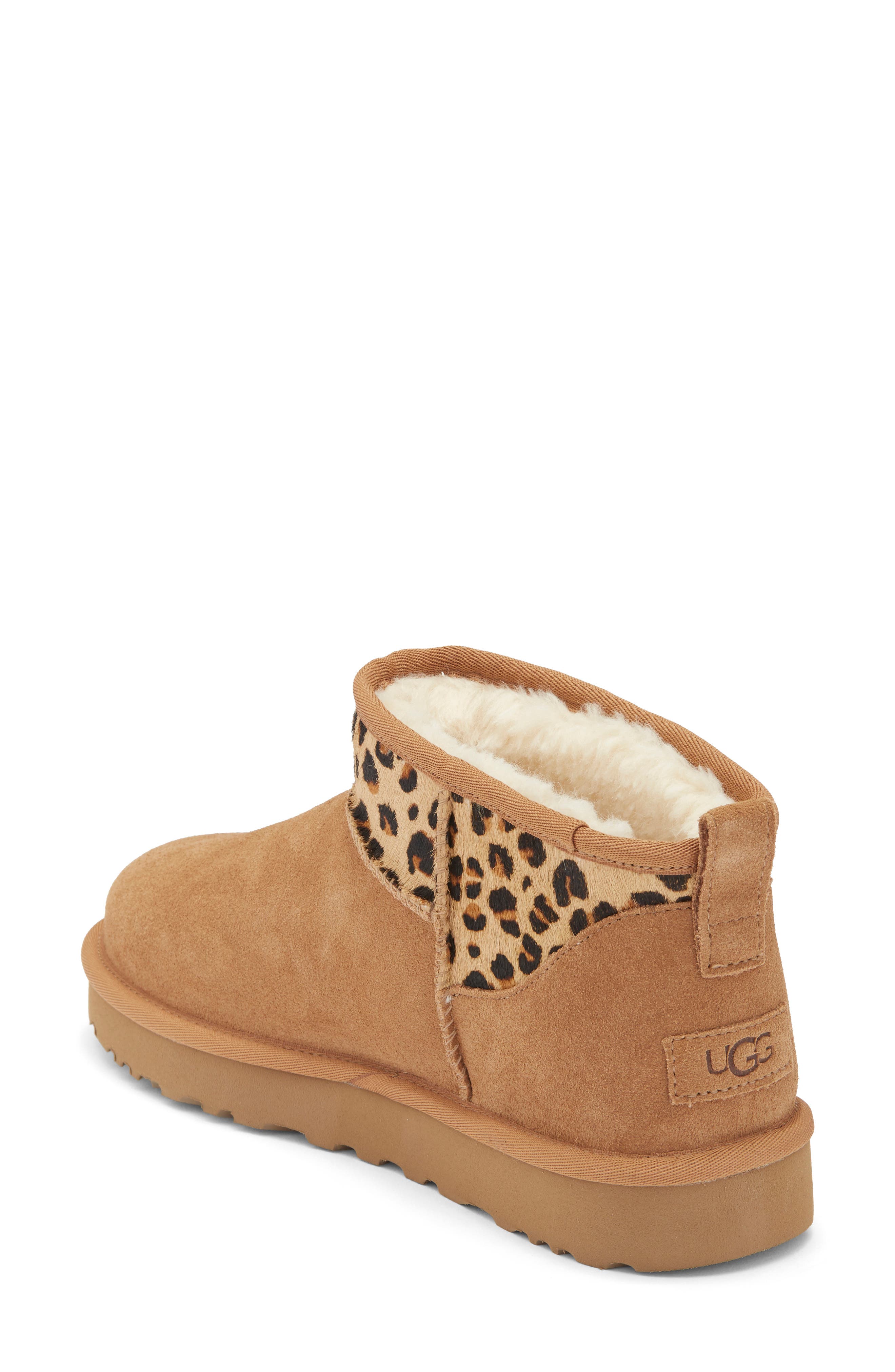 Classic Ultra Mini Wild Leather Bootie, Alternate, color, CHESTNUT