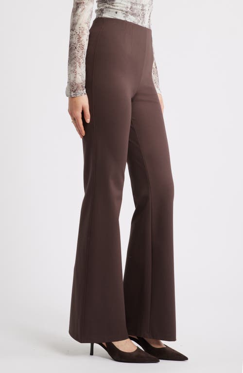 Open Edit High Waist Flare Pants In Brown