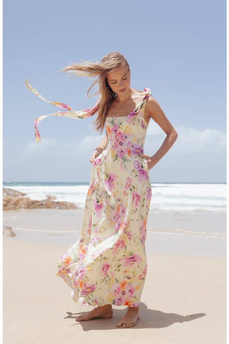 Ellody Floral Maxi Dress, Alternate, color, YELLOW PETUNIA
