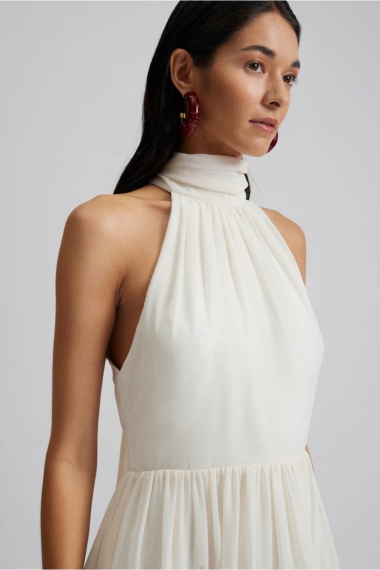 Fern Halterneck Ruffled Mini Dress, Alternate, color, White
