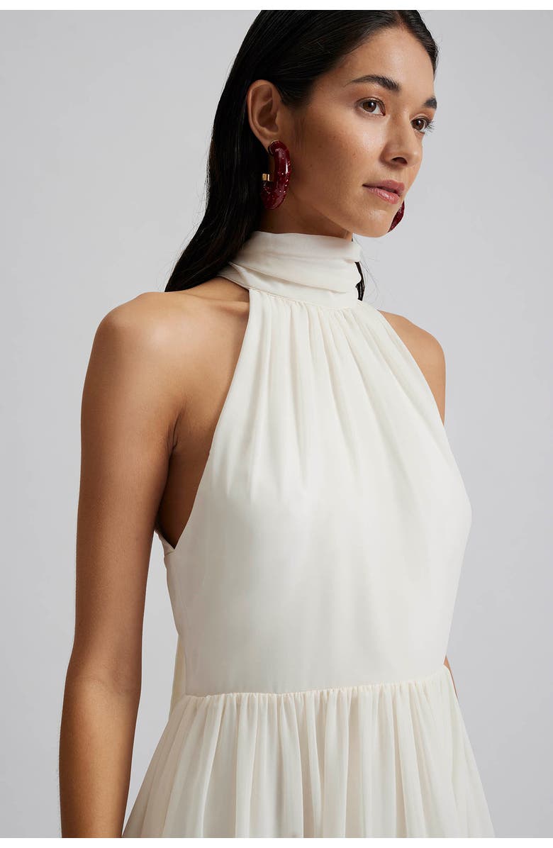 Malina Fern Halterneck Ruffled Mini Dress, Alternate, color, White