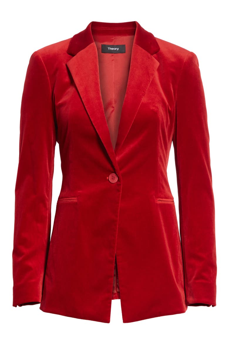 Stretch Cotton Power Jacket, Alternate, color, BRIGHT RUBY