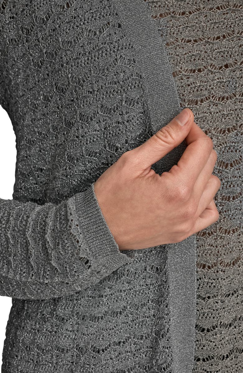 Donna Karan New York Metallic Open Cardigan, Alternate, color, Vapor