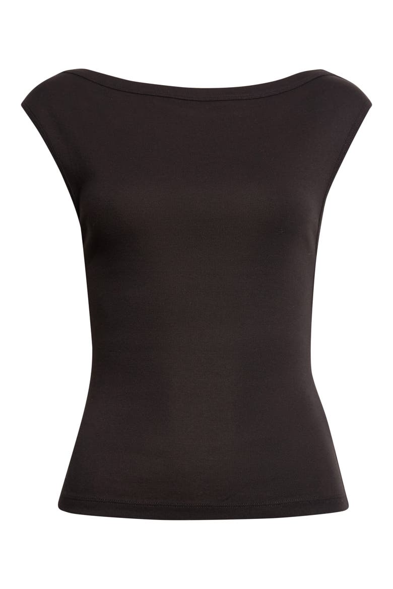 Organic Cotton Ballerina Top, Alternate, color, JET BLACK