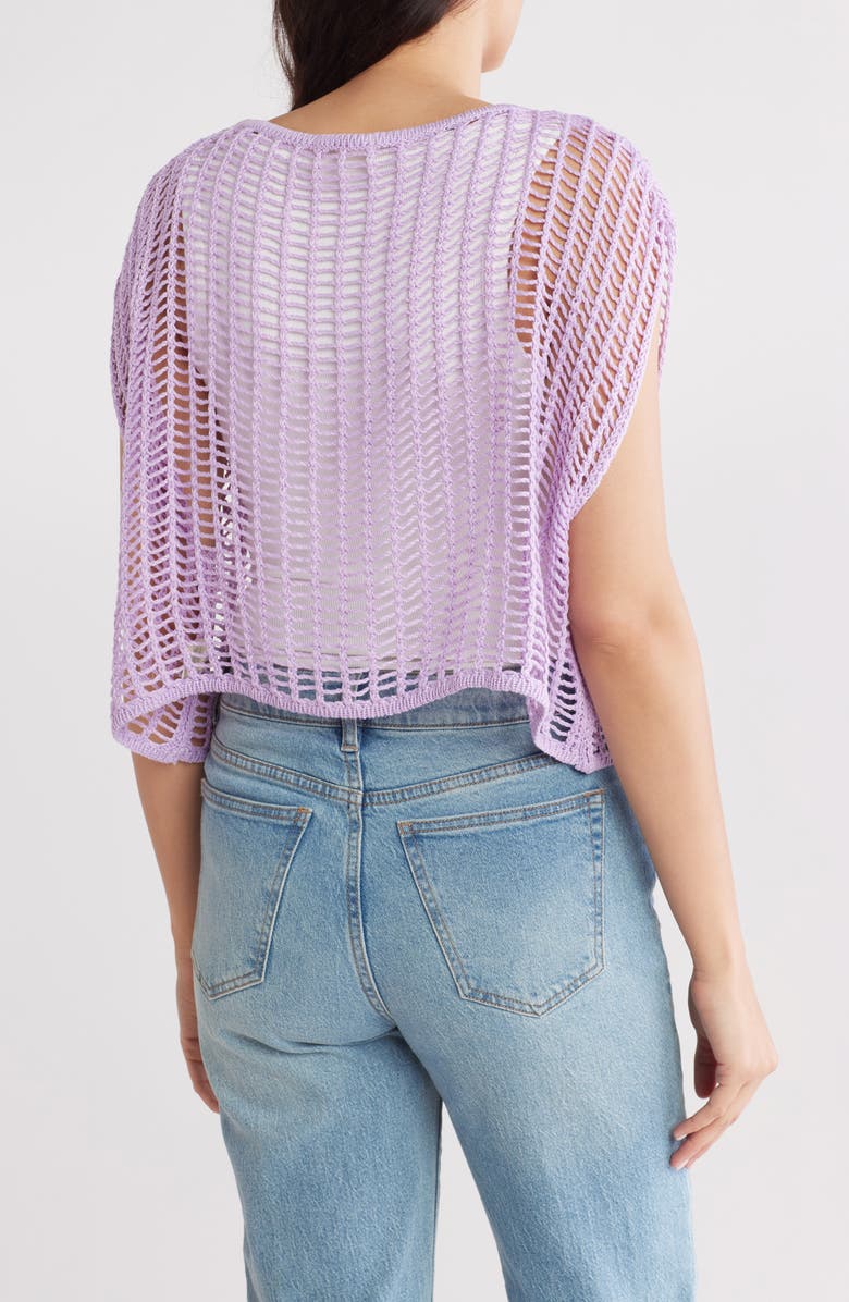 AREA STARS Boxy Openwork Top, Alternate, color,