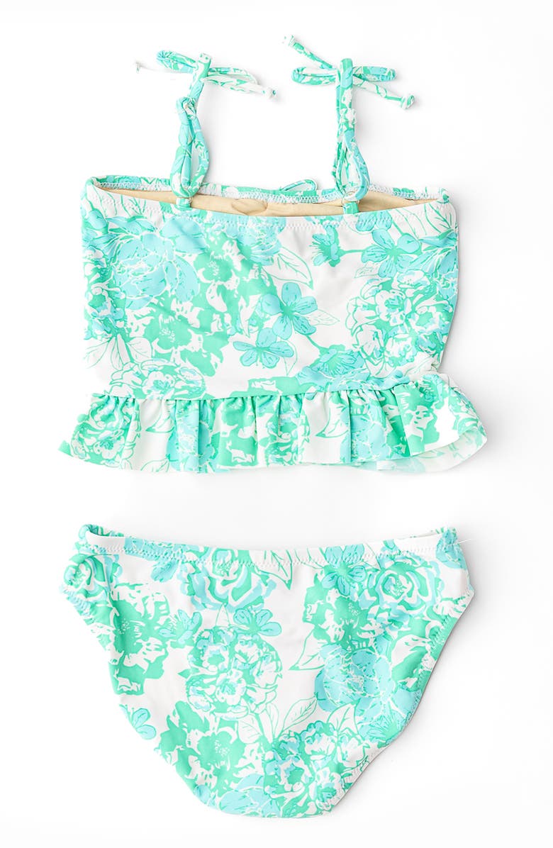 Shade Critters Kids' Charming Rose Peplum Two-Piece UPF 50+ Swimsuit, Alternate, color, Green