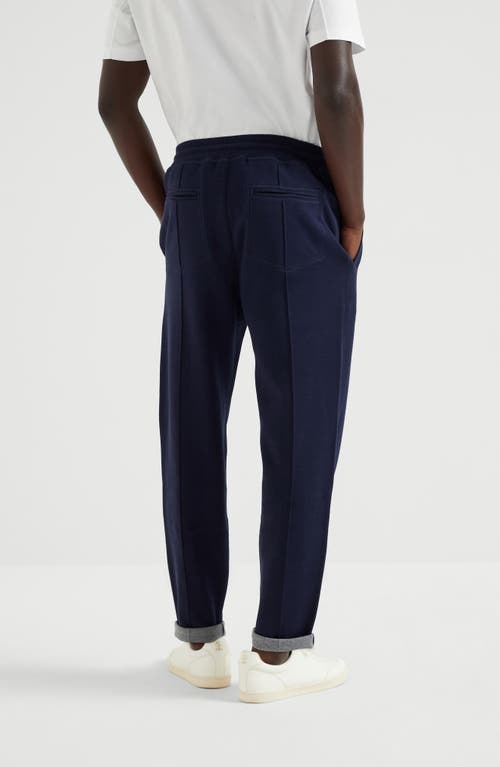Brunello Cucinelli Trousers With Crête In Cobalt