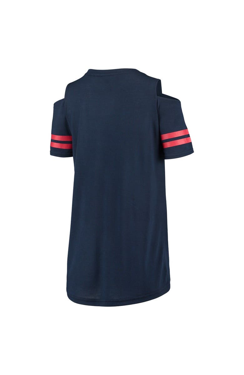 G-III 4HER BY CARL BANKS Women's G-III 4Her by Carl Banks Navy Boston Red Sox Extra Inning Cold Shoulder T-Shirt, Alternate, color, 