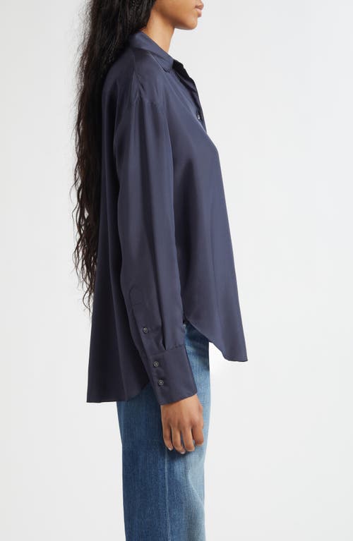 Twp Big Joe Silk Button-up Blouse In Blue