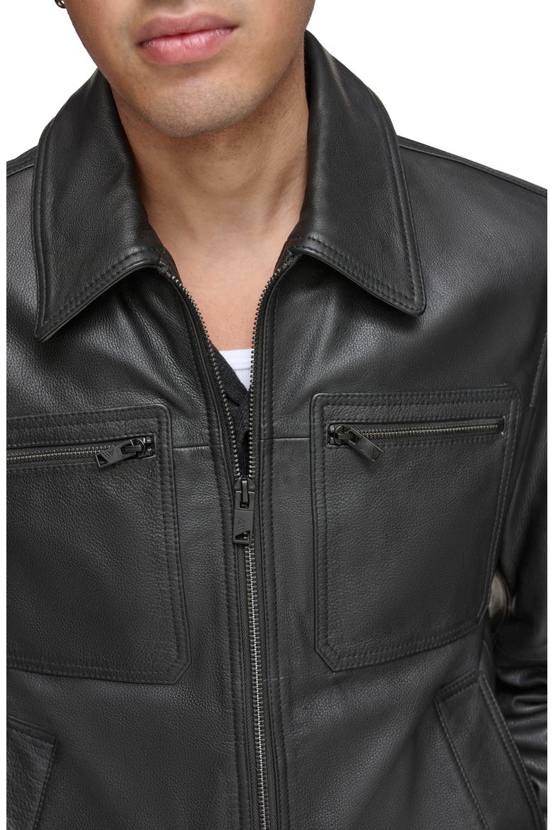 Clayton Leather Jacket, Alternate, color, BLACK
