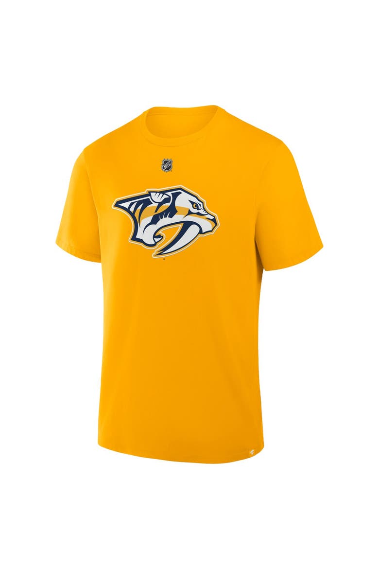 Men's Fanatics Filip Forsberg Gold Nashville Predators Authentic Stack Name & Number T-Shirt, Alternate, color, Gold