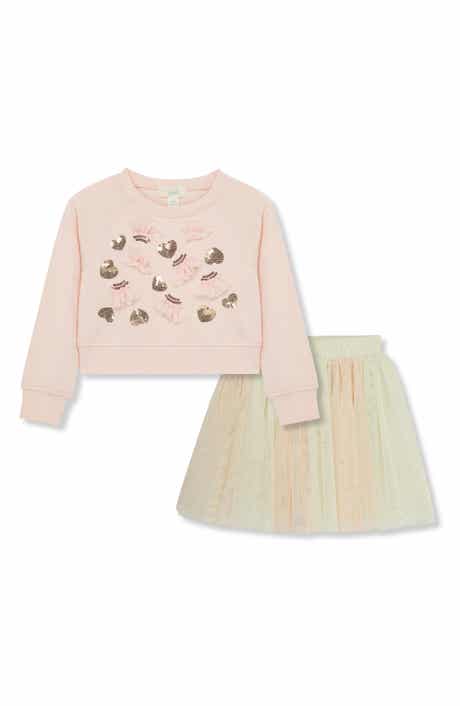 Kids' Crescent Ruffles Sweatshirt & Skirt Set