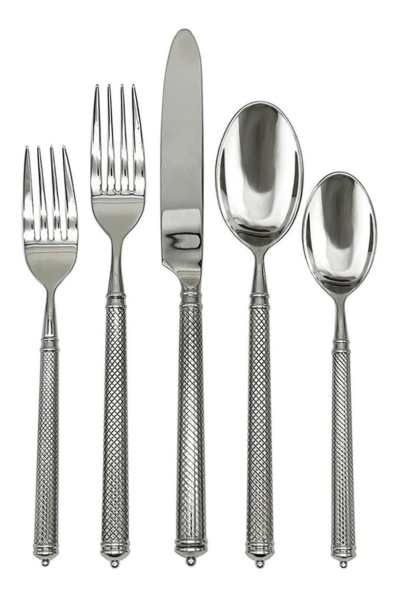Solitaire 5-Piece Flatware Place Setting, Main, color, SILVER