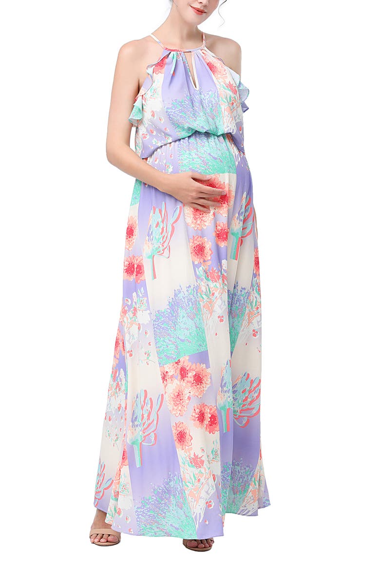 Pixie Floral Maternity/Nursing Maxi Dress, Main, color, MULTICOLORED
