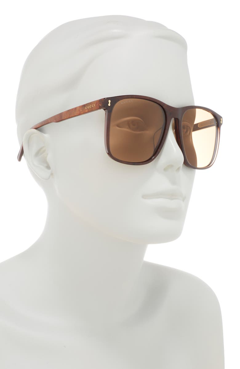 Gucci 57mm Square Sunglasses, Alternate, color, 