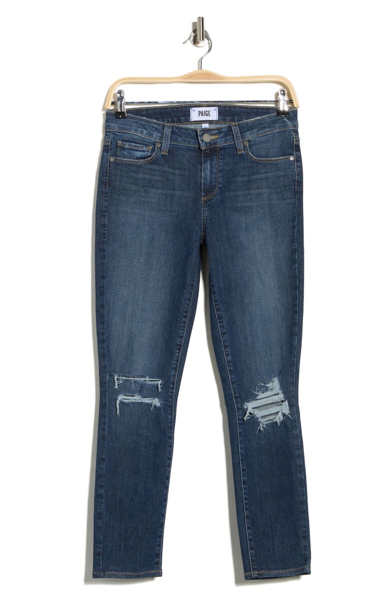 PAIGE Verdugo Ripped Mid Rise Crop Skinny Jeans, Alternate, color, Mavisdestr