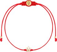 Karma and Luck White Enamel Lotus Red String Women's Charm Bracelet - Innocent Guardian